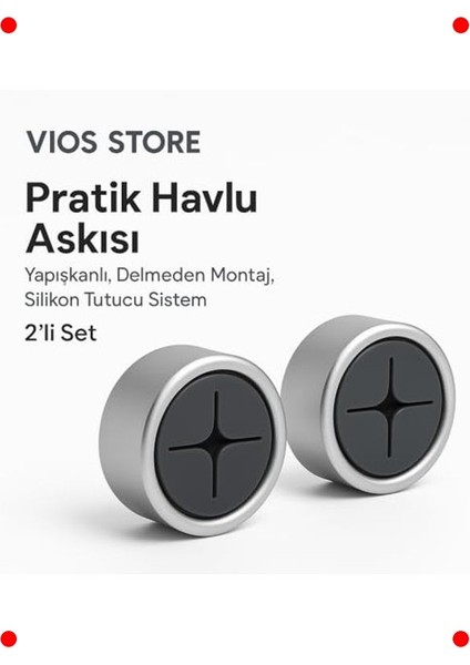 Yapışkanlı Tak-Çıkar Havlu Askısı (2'li Set) fırsatları