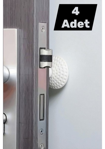 Kapı Kolu Stoperi 4lü Set Duvar Koruyucu Tampon Darbe Önleyici Silikon Kapı Kolu Tamponu