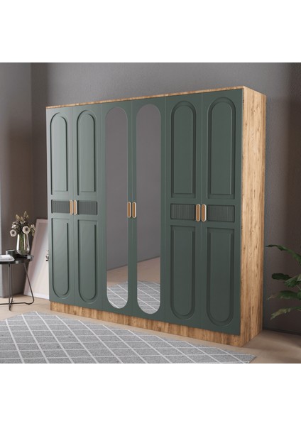 Dova 6 Kapaklı Eko Gardırop - Mdf Kapak