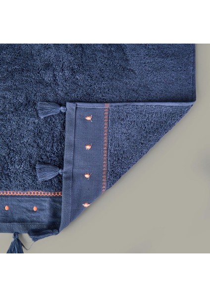 Soft Piene Yüz Havlusu - Lacivert / Kiremit - 50X90 cm modelleri