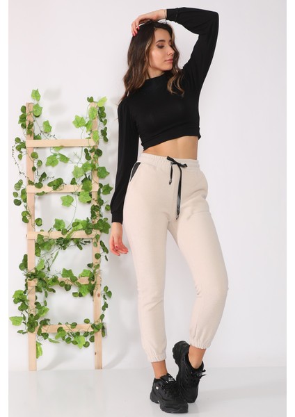 Cepleri Deri Detaylı Polar Yumuşacık Eşofman Altı fiyatları