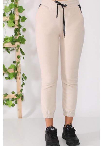 Cepleri Deri Detaylı Polar Yumuşacık Eşofman Altı indirimleri