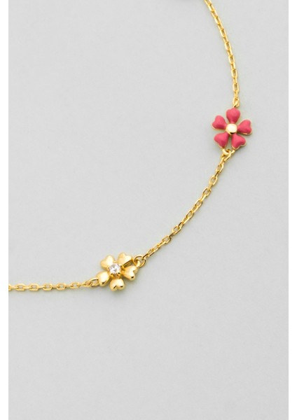 Sevilla Çiçeği 18 Ayar Sarı Altın Kaplama 19 cm Gümüş Bileklik indirimleri