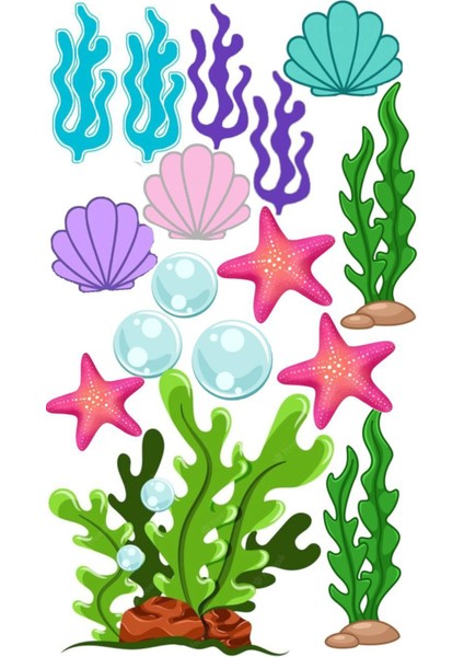 Deniz Canlıları Telefon Laptop Notebook Tablet Defter Matara Stiker Etiket ST2183