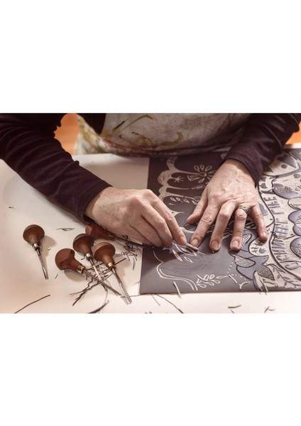 ( 5 Adet ) Linol Tabaka Levha 2,5 mm A3 - 30X40 Boyutunda Linol Gri fiyatları