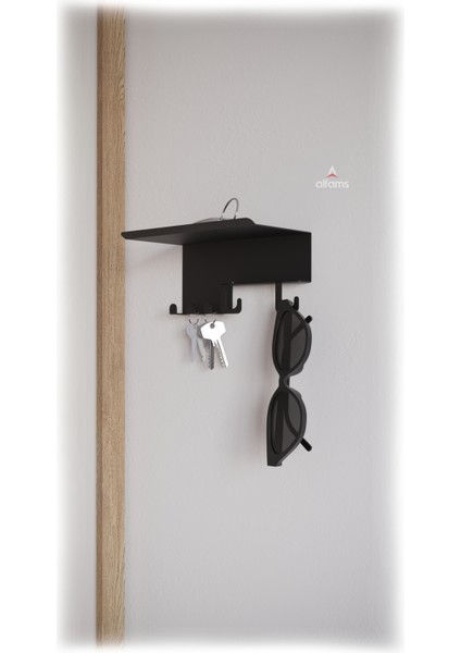 Metal Anahtar ve Gözlük Askılığı – Üst Raflı Duvar Organizer indirimleri