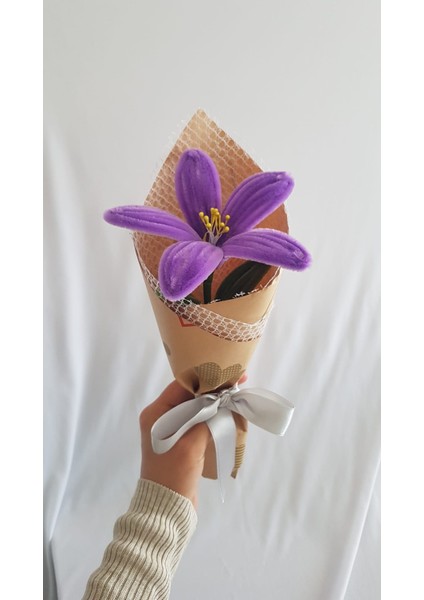 El Yapımı Zambak Şönil Çiçek Buket – Dekoratif, Solmayan, Hediye Için Ideal