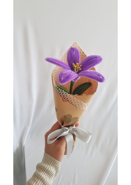 El Yapımı Zambak Şönil Çiçek Buket – Dekoratif, Solmayan, Hediye Için Ideal fiyatları