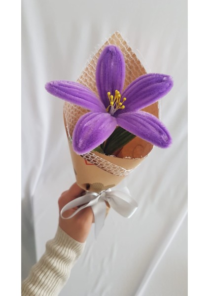 El Yapımı Zambak Şönil Çiçek Buket – Dekoratif, Solmayan, Hediye Için Ideal modelleri