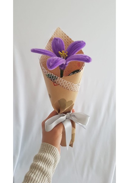 El Yapımı Zambak Şönil Çiçek Buket – Dekoratif, Solmayan, Hediye Için Ideal indirimleri