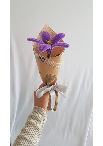 El Yapımı Zambak Şönil Çiçek Buket – Dekoratif, Solmayan, Hediye Için Ideal