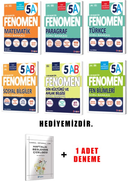 Fenomen Yayınlıcılık 5.sınıf A Grubu 6'li Set (Güncel)