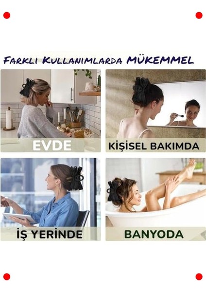 Siyah Saten Fiyonk Mandal Toka & Saç Aksesuar Seti fiyatları