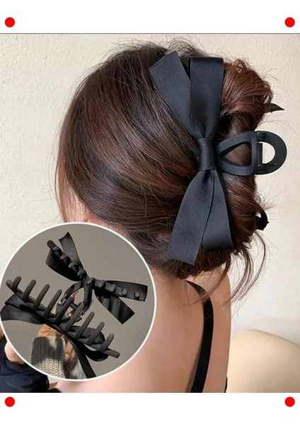 Siyah Saten Fiyonk Mandal Toka & Saç Aksesuar Seti fırsatları