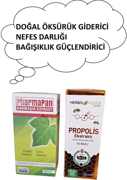 Sarmaşık Ekstrat 100ML + Propolis Ekstrat(Öksürük Kesici & Akciğer Detox)