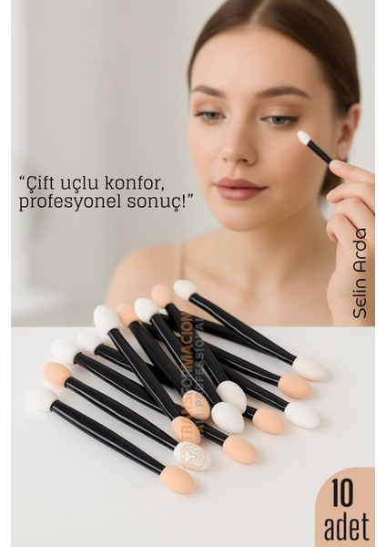10’lu Göz Makyaj Aplikatörü Seti – Çift Uçlu, Sünger Başlıklı, Far Uygulama Için Ideal 722335