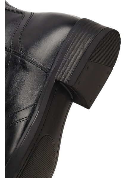 Kadın Siyah Deri Kovboy Çizme 25WFD188718