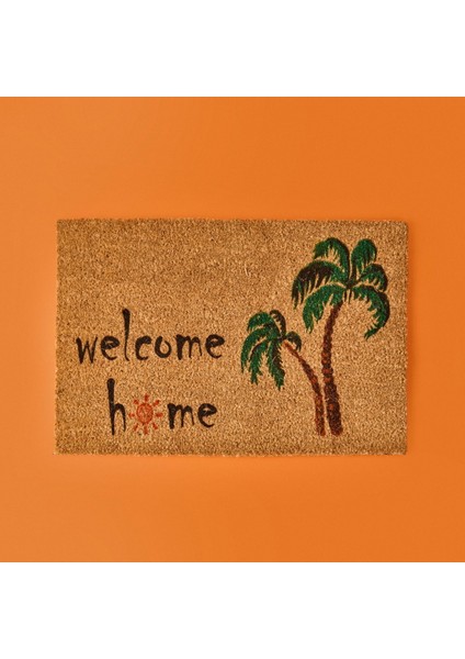 Home Paume Koko Palmiye Desenli Kapı Paspası - Renkli - 40X60 cm fiyatları