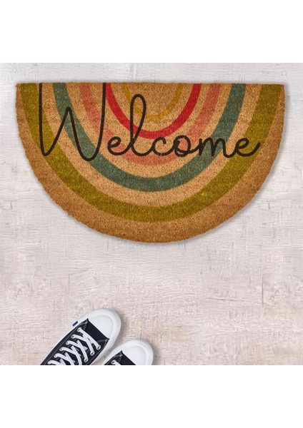Home Coco Regnbue Kapı Önü Paspası - Bej - 45X75 cm