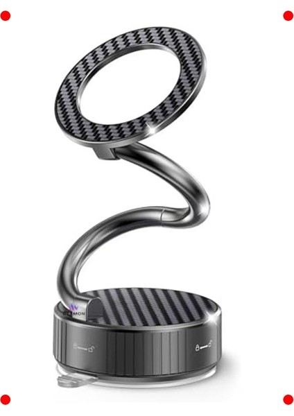 Mıknatıslı Katlanabilir Araç Telefon Tutucu - Vakumlu 360°