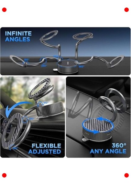 Mıknatıslı Katlanabilir Araç Telefon Tutucu - Vakumlu 360° indirimleri
