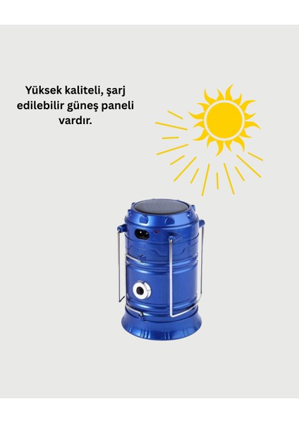 Techmrt Güneş Enerjili Katlanabilir Kamp Feneri – USB Şarjlı, Hafif ve Çok Fonksiyonlu modelleri
