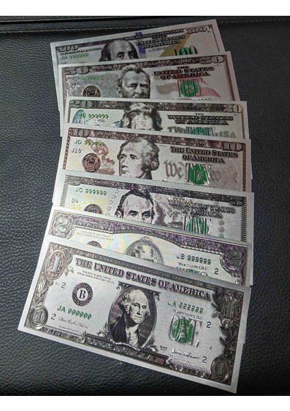 1/2/5/10/20/50/100 Abd Dolar Gümüş Varaklı Set