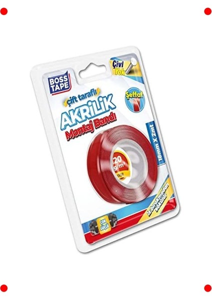 Şeffaf Çift Taraflı Akrilik Montaj Bandı fiyatları