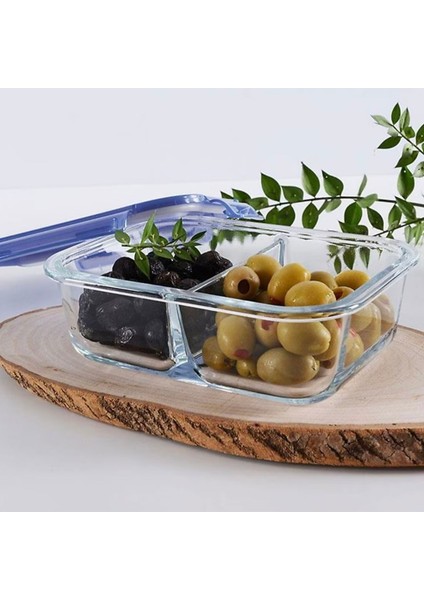 Lockie&lock Saklama Kabı - Şeffaf / Mavi - 1010 ml