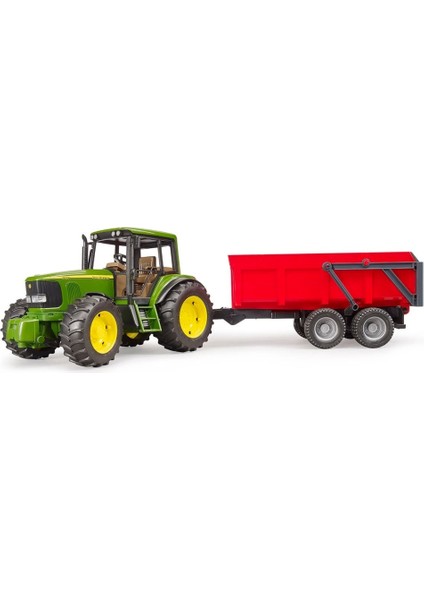 John Deere 6920 Traktör ve Kırmızı Römorku