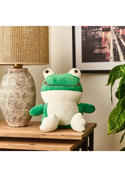 Soft Kurbağa Figürlü Yastık - Yeşil - 35X20 cm