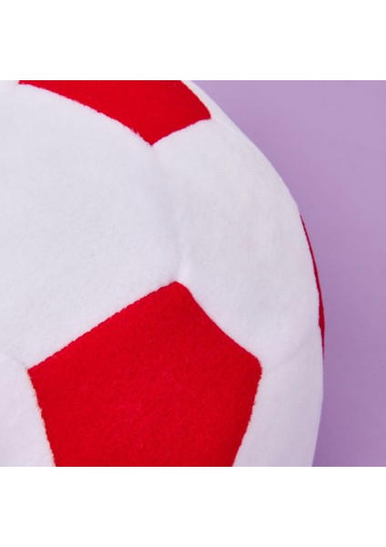 Soft Futbol Topu Figürlü Yastık - Beyaz / Kırmızı - 30X30 cm modelleri