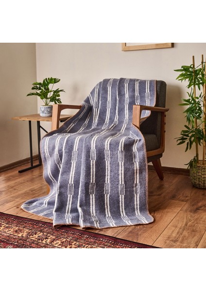 Soft Mavruz Pamuklu Tv Battaniyesi - Mavi - 130X170 cm