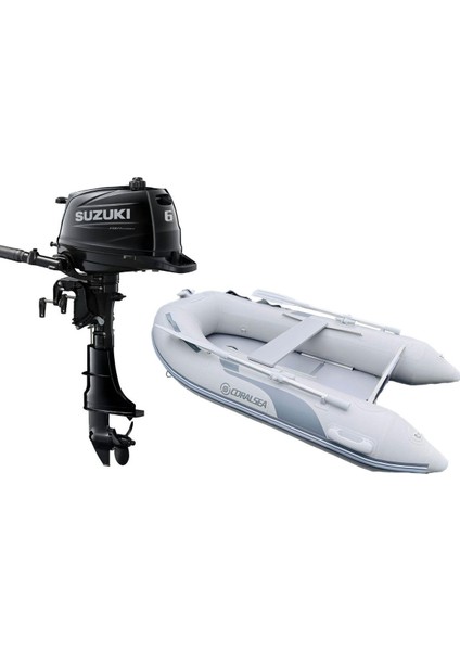 Coralsea 270 Ahşap Tabanlı Şişme Bot + Suzuki 6 Hp Deniz Motoru
