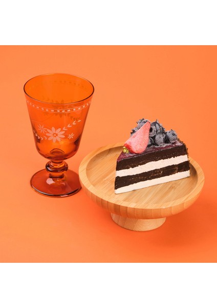 Nazenin 4'lü Ayaklı Su Bardağı Seti - Amber - 280 ml fiyatları