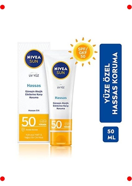 Spf 50 Hassas Yüz Güneş Kremi (Yağsız & Yatıştırıcı) modelleri