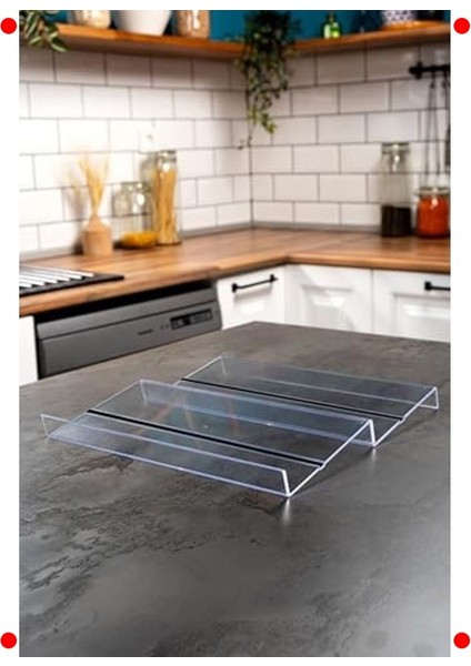 2'li Kaydırmaz Şeffaf Çekmece Içi Baharat Standı