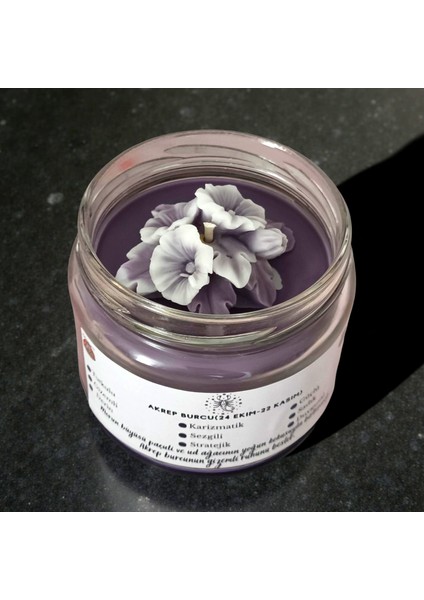 Akrep Burcu Kokulu Mum – Mor Soya Wax El Yapımı Paçuli & Ud Ağacı Cam Kavanoz Mum fiyatları