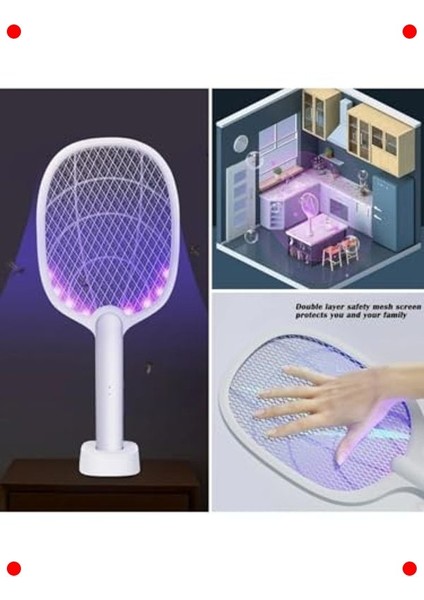 Şarjlı Uv Işıklı Elektrikli Sinek Raketi Standlı modelleri