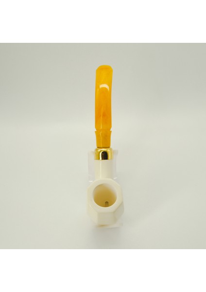 El Yapımı Lületaşı Pipo Bent – Amber Görünümlü Ağızlık, 16 cm Bo, Filtre Takılabilir, Kutulu indirimleri