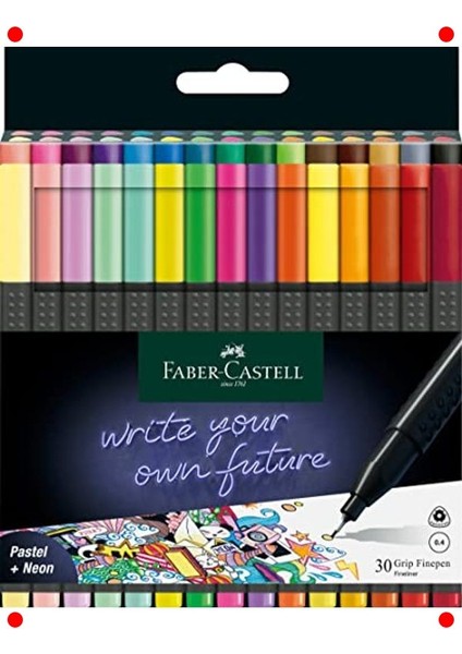 Ince Uçlu Keçeli Kalem Seti - 30 Pastel ve Neon Renkler