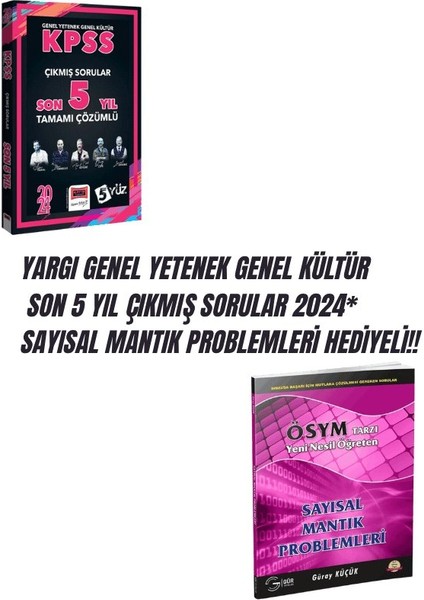 Yargı Genel Yetenek Genel Kültür Son 5 Yıl Çıkmış Sorular 2024* Sayısal Mantık Problemleri Hediyeli!!