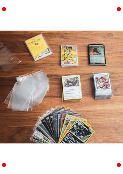 100 Adet Şeffaf Kart Kılıfı - Oyun ve Koleksiyon Için modelleri