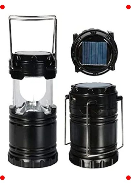 Güneş Enerjili Kamp Feneri & Fan, USB Şarjlı