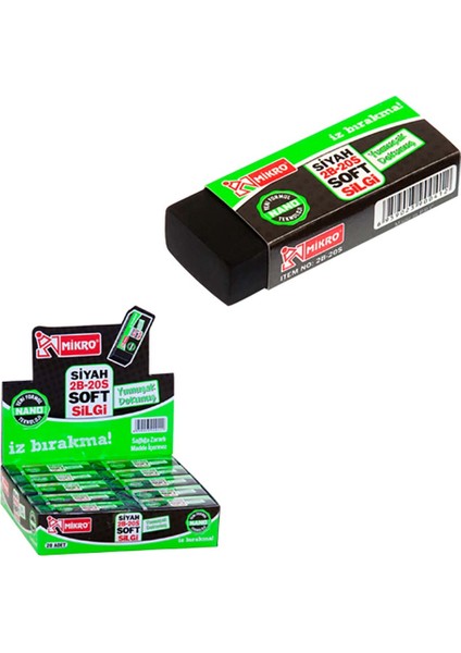 2b 20-24-30S Soft Siyah Silgi 30LU Kt