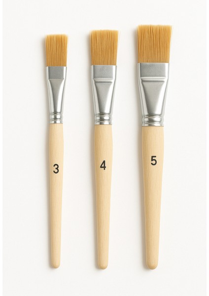 Numara Zemin Fırçası, Sentetik, Akrilik, Guaj, Boya Fırçası 3 Boy