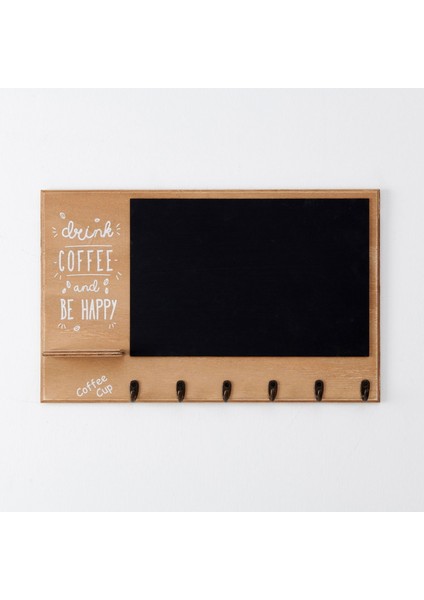 Dekoratif Kahve Köşesi Ahşap Askılık - Kahverengi - 43X27 cm fiyatları