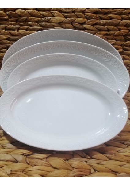 Porselen Bahardalı 4'lü Salata Sunum Kayık TABAK(2ADT 30 CM,2ADT 25 Cm) fiyatları