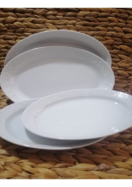 Porselen Bahardalı 4'lü Salata Sunum Kayık TABAK(2ADT 30 CM,2ADT 25 Cm) modelleri