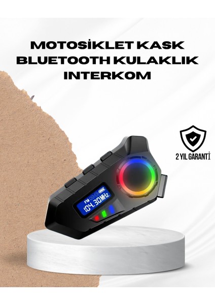 Yzlal Bluetooth 5.4 Interkom IP65 Toz ve Su Geçirmez LED Göstergeli